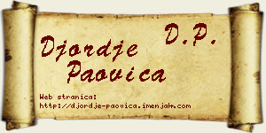 Đorđe Paovica vizit kartica